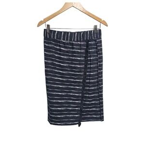 LIZ‎ CLAIBORNE Faux Wrap Skirt Navy & White Stripe Pencil Skirt SMALL